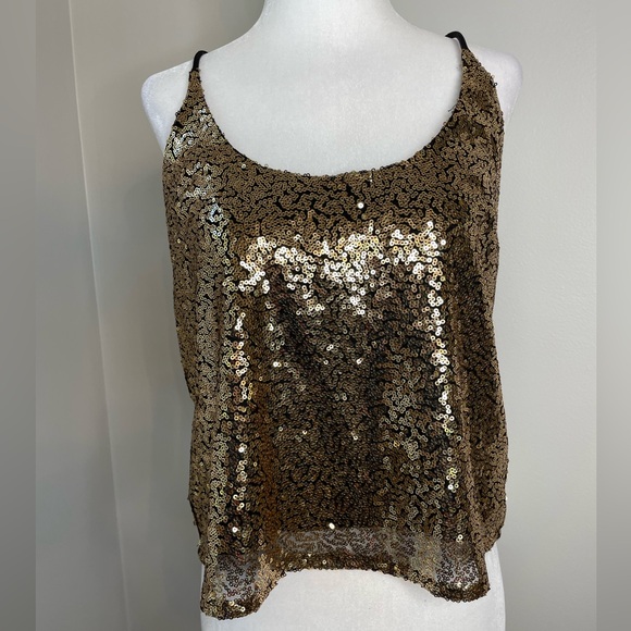 NWT Sundays Gold Sequin Viola Cami - Picture 4 of 11